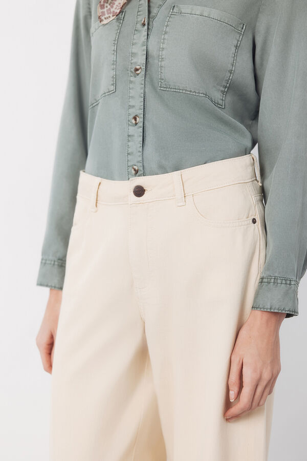 Cortefiel Long palazzo jeans  Ivory