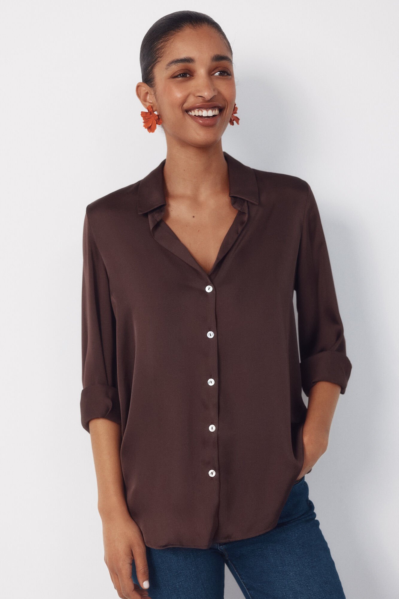 Cortefiel Camisa acetinada