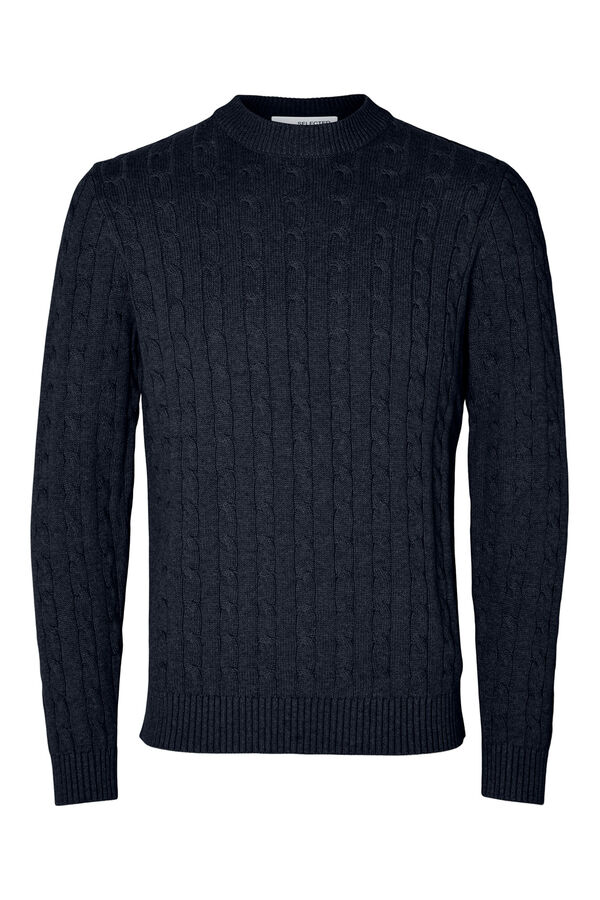 Selected Camisola estruturada 100% algodão orgânico  Azul