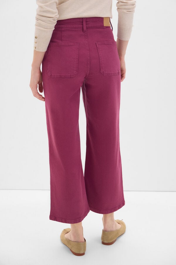 Cortefiel Pantalones Marine Bolsillos Morado