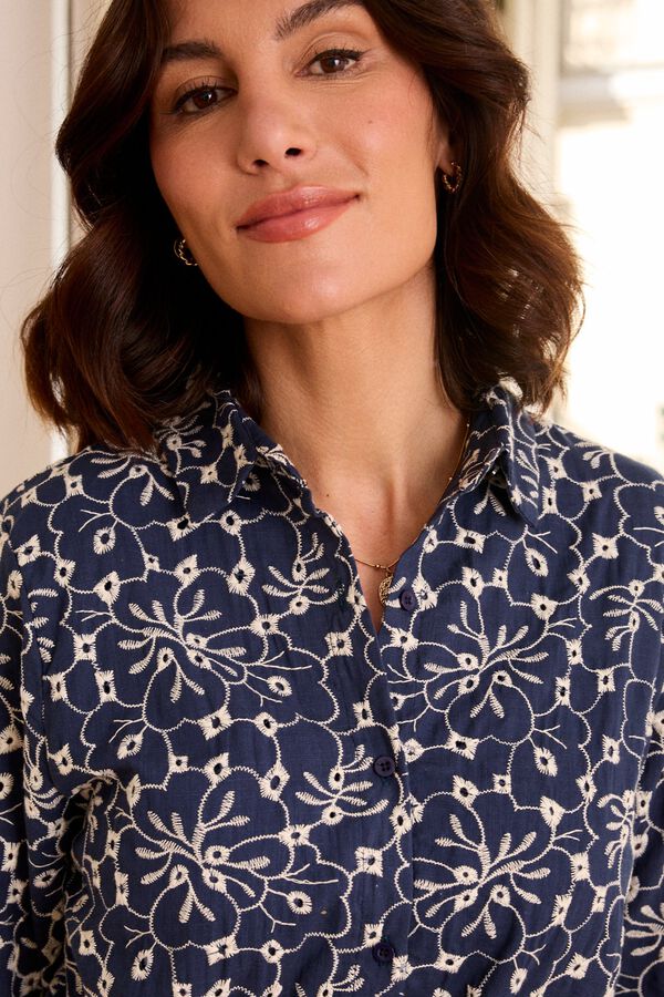 Pol&iacute;n Et Moi Vestido Bordados Claudia Azul