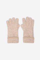 Cortefiel Lurex jersey-knit glove Beige