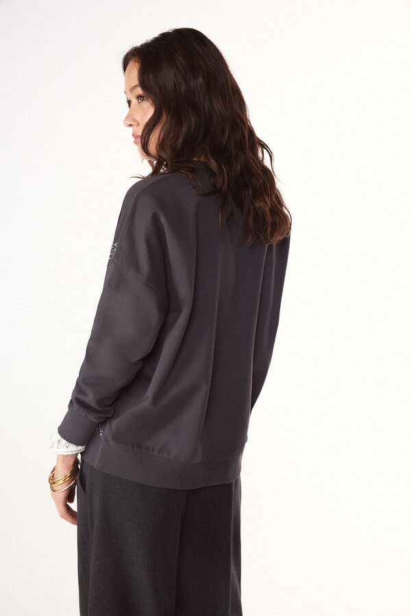 Slowlove Sudadera tachas Gris