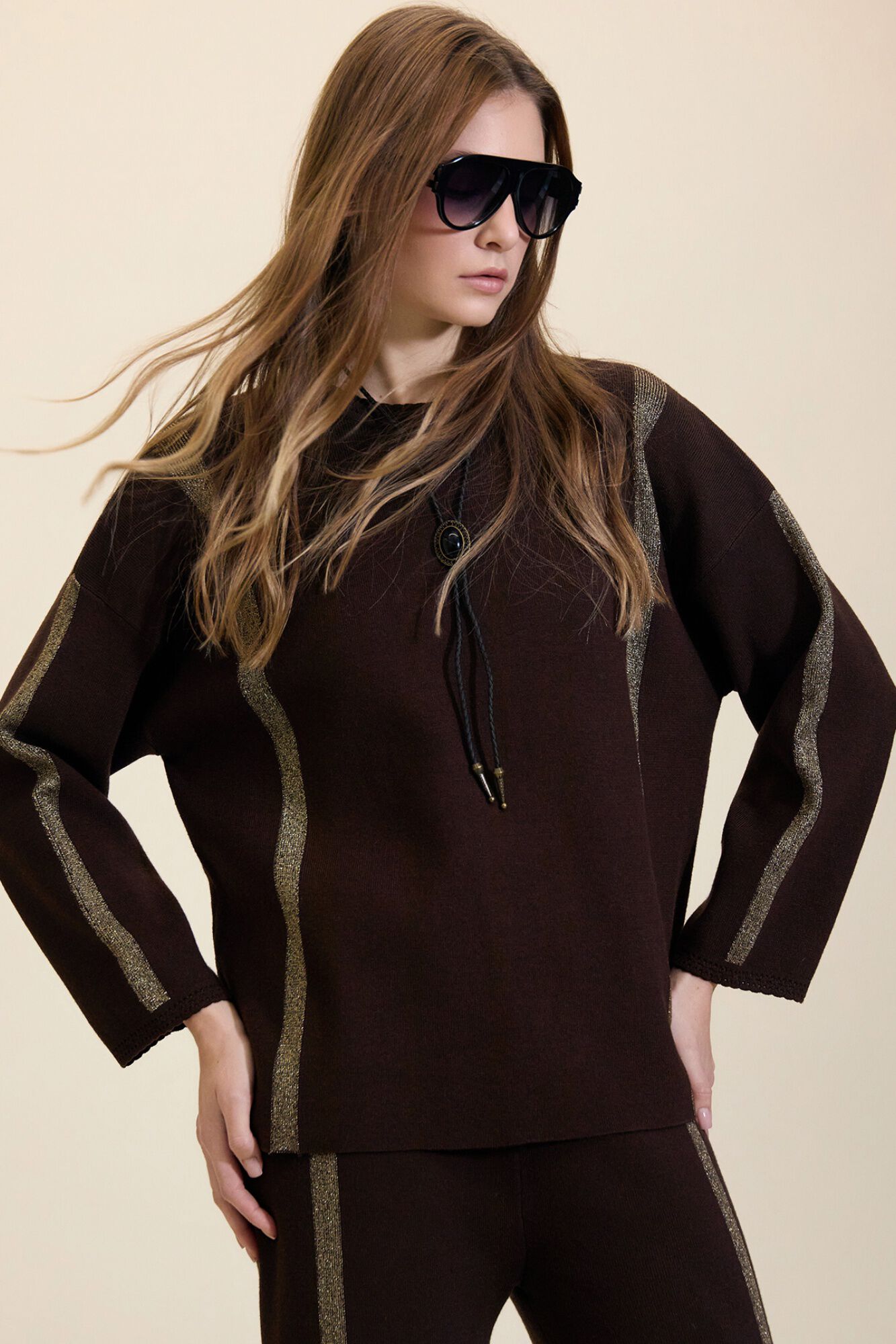 Meisie Camisola com riscas de lurex
