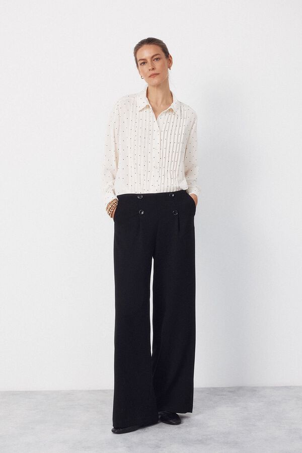 Cortefiel Plaid printed shirt Printed white