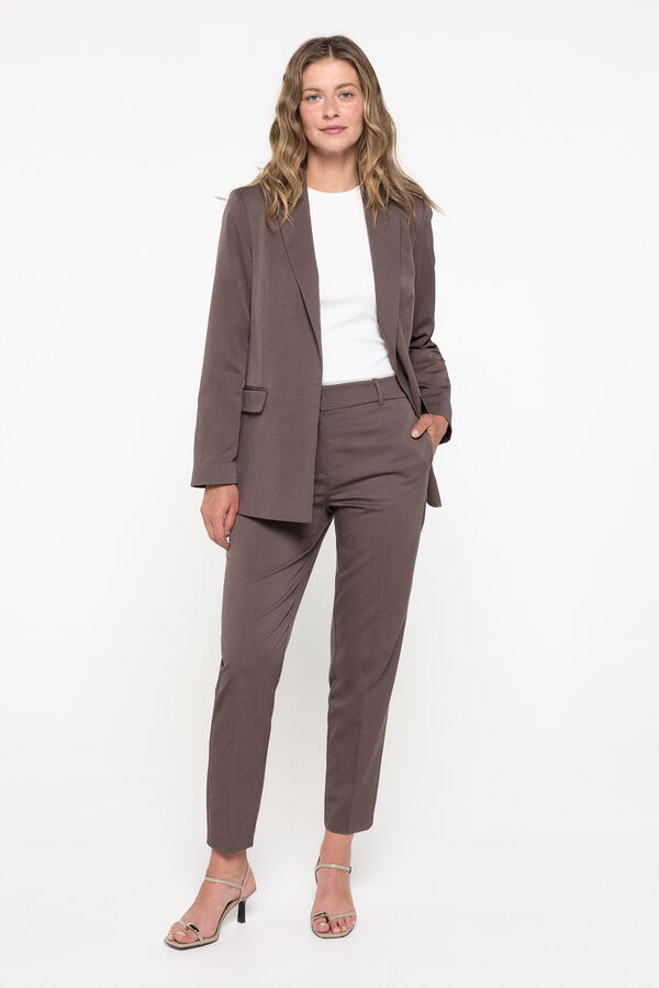 Cortefiel Straight suit trousers Brown