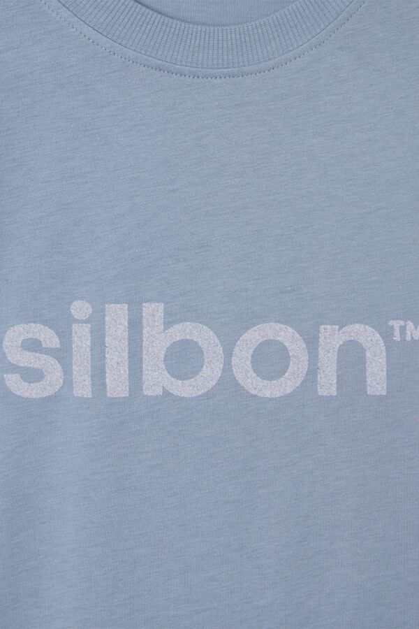 Silbon T-shirt Silbon com flock Azul