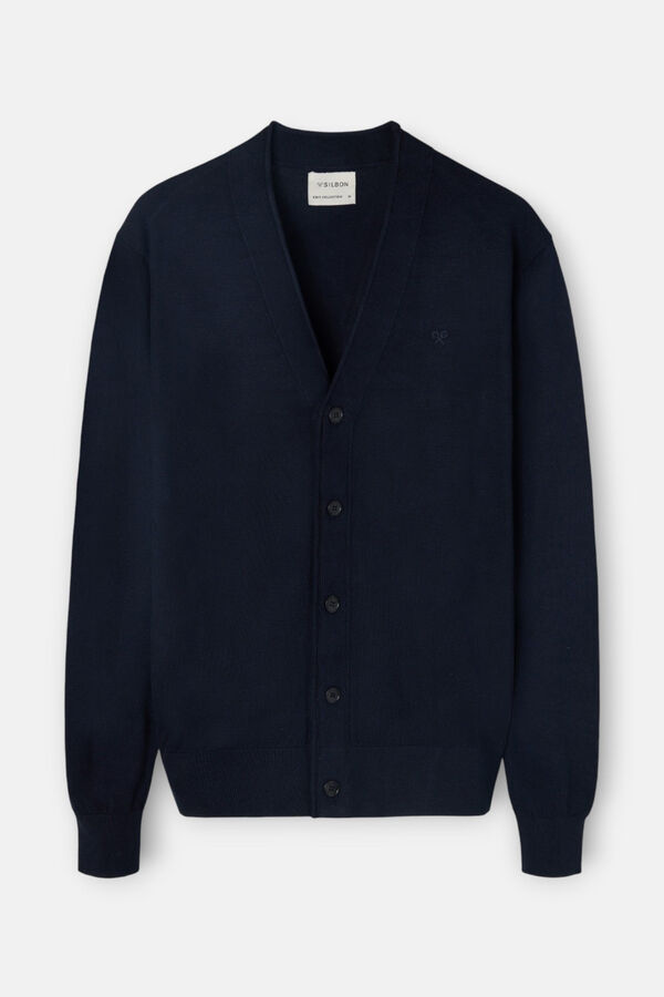 Silbon Casaco de malha clássico Azul