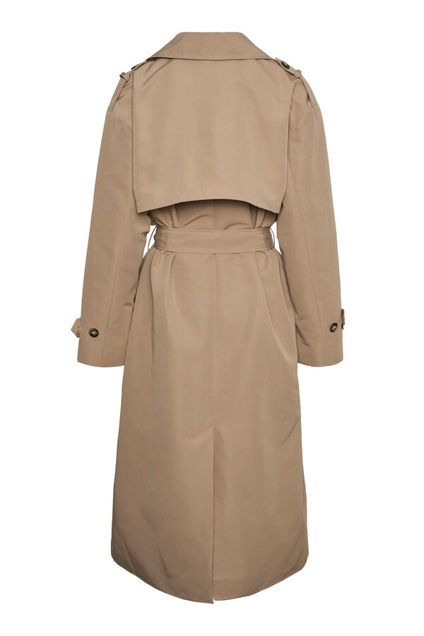 Vero Moda Gabardina longo básico Castanho