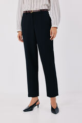 Cortefiel Women's tailored trousers with belt Black