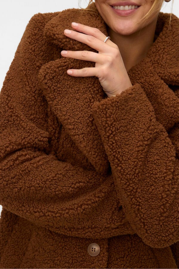 Vero Moda Sobretudo de borrego  Castanho