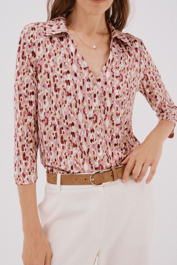 Cortefiel Elastic buttons shirt Multicolour