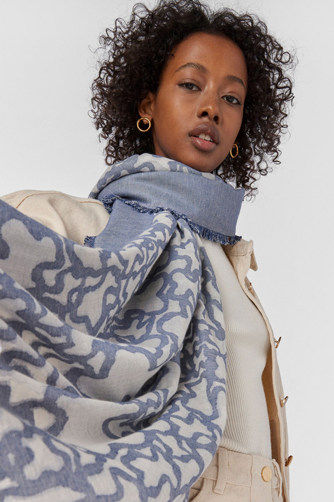 Tous Kaos scarf in jeans color