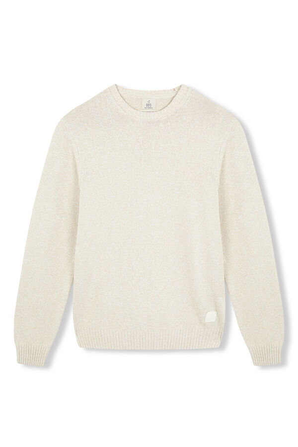 OOTO Suéter de algodão torcido com gola redonda Tostado