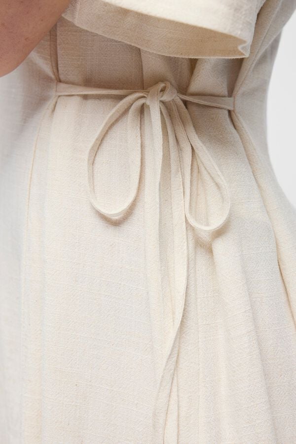 Object Vestido curto em linho Tostado