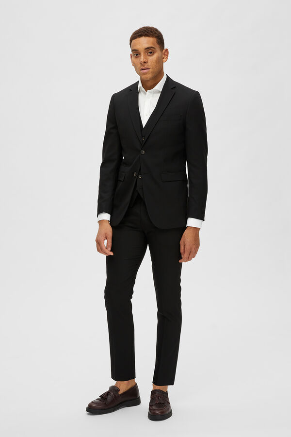 Selected Blazer Slim Fit com lã Preto