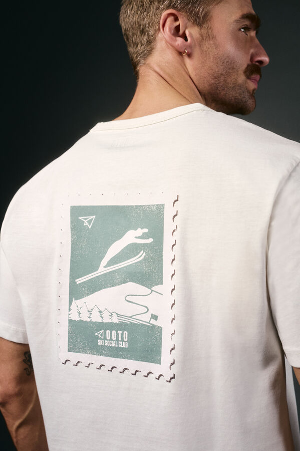 OOTO T-shirt gr&aacute;fica Ecru