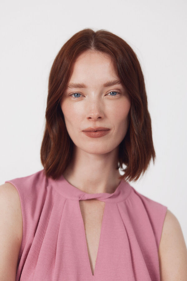 Cortefiel Cropped teardrop top Pink