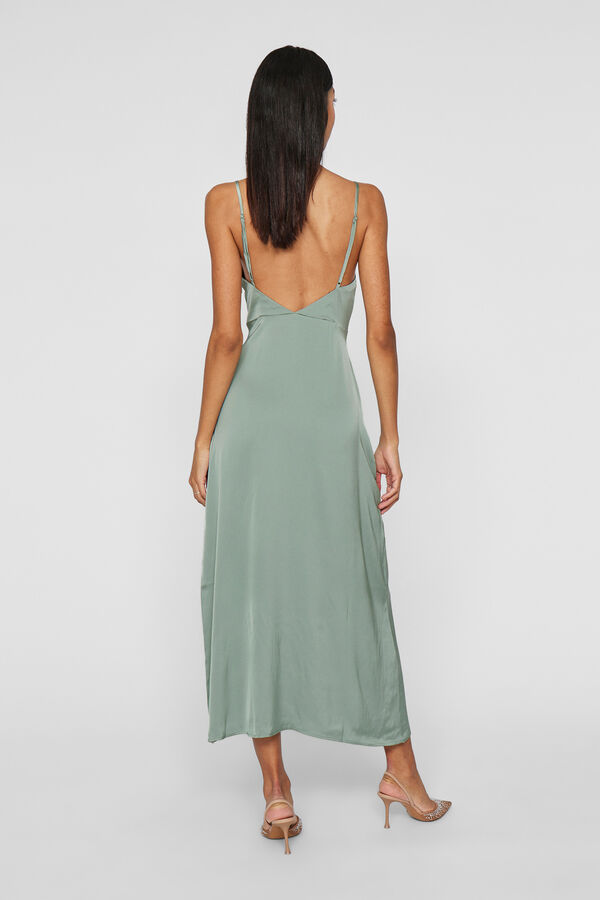 Vila Vestido midi acetinado Verde