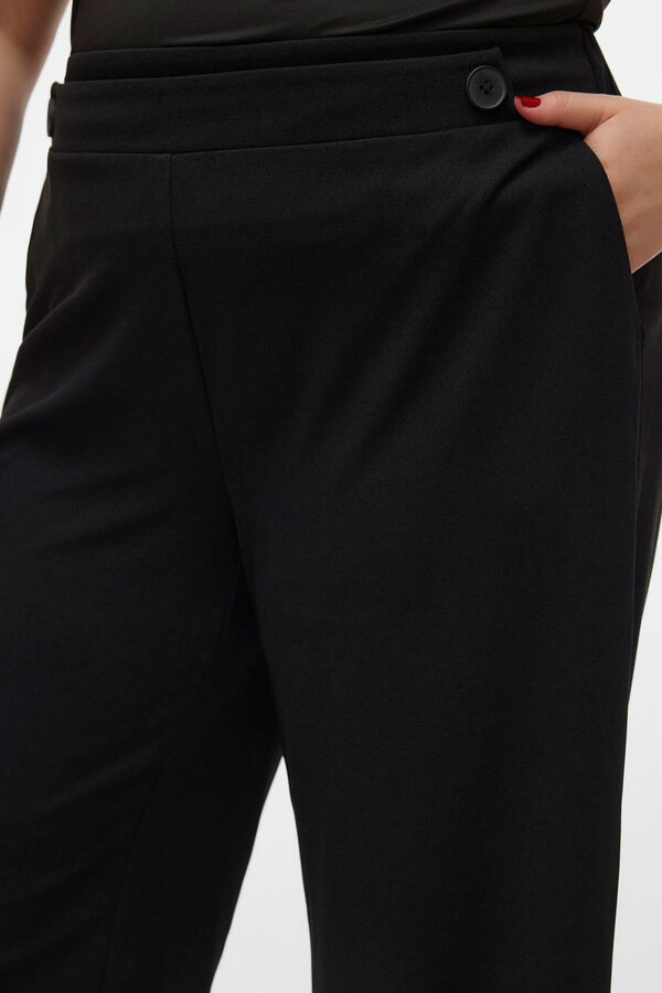 Cortefiel Curve long wide-leg trousers Black