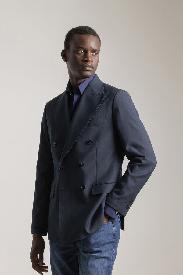 PuroEGO Blazer trespassado duplo slim fit Azul