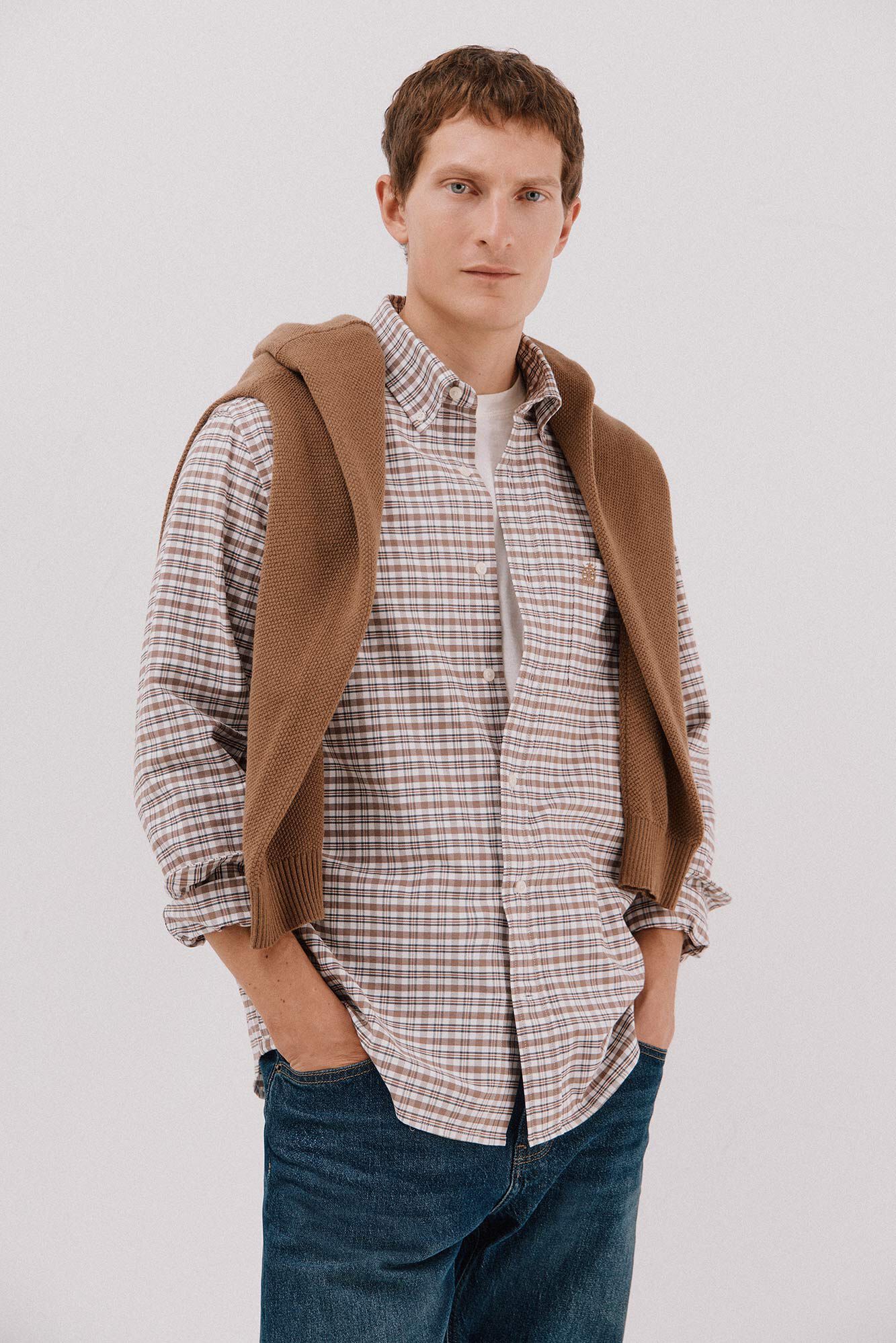 Cortefiel Plaid oxford shirt