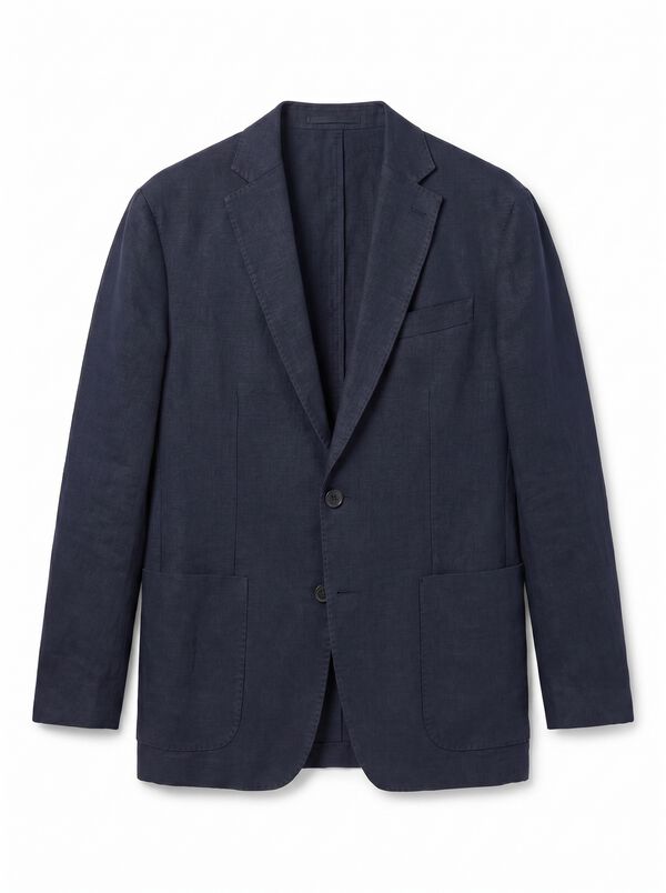 OOTO Linen blend matching blazer Navy