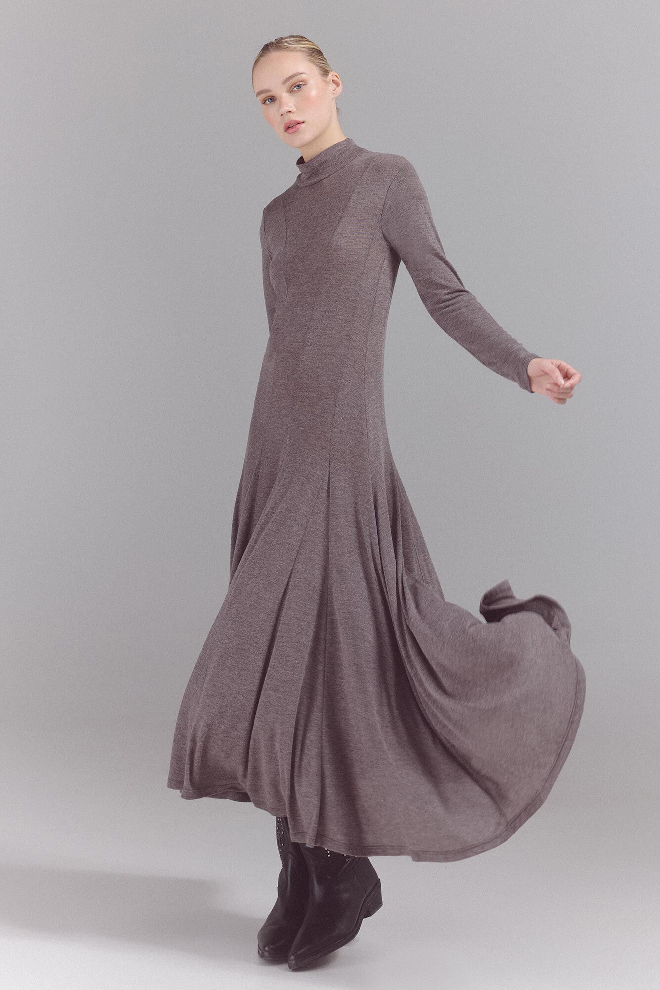 Long jersey knit dress shop