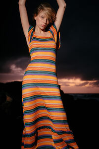 Cortefiel Long jersey-knit dress Multicolour