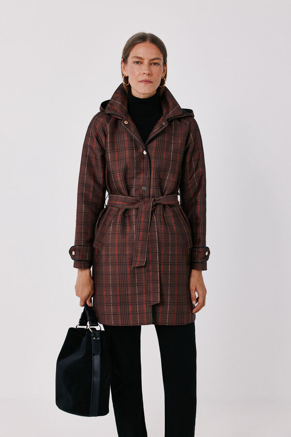 Cortefiel Satin-finish detachable hood trench Multicolour