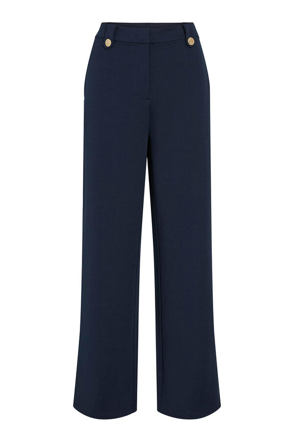Vila Wide-leg pants with buttons Navy