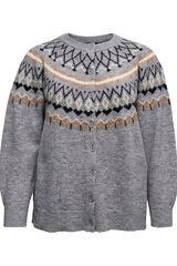 Vero Moda Curve Casaco de malha de malha grega plus size Cinzento