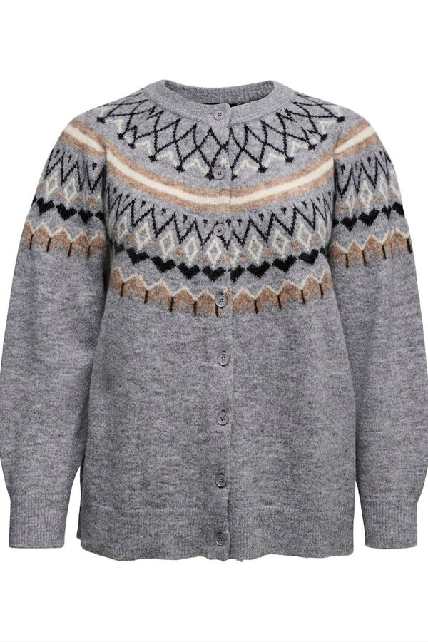 Vero Moda Curve Casaco de malha de malha grega plus size Cinzento