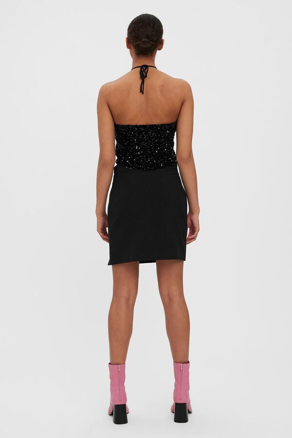 Cortefiel Short fitted skirt Black