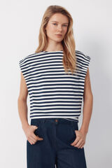 Cortefiel T-shirt with gathered armholes Printed blue