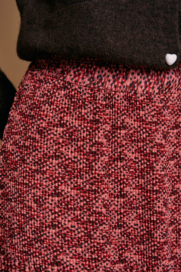 Polín Et Moi Falda plisada Nani Estampado granate