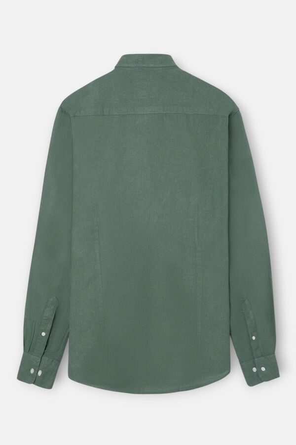 Silbon Linen sport shirt Green