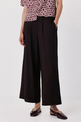 Cortefiel Fluid wide trousers Dark brown