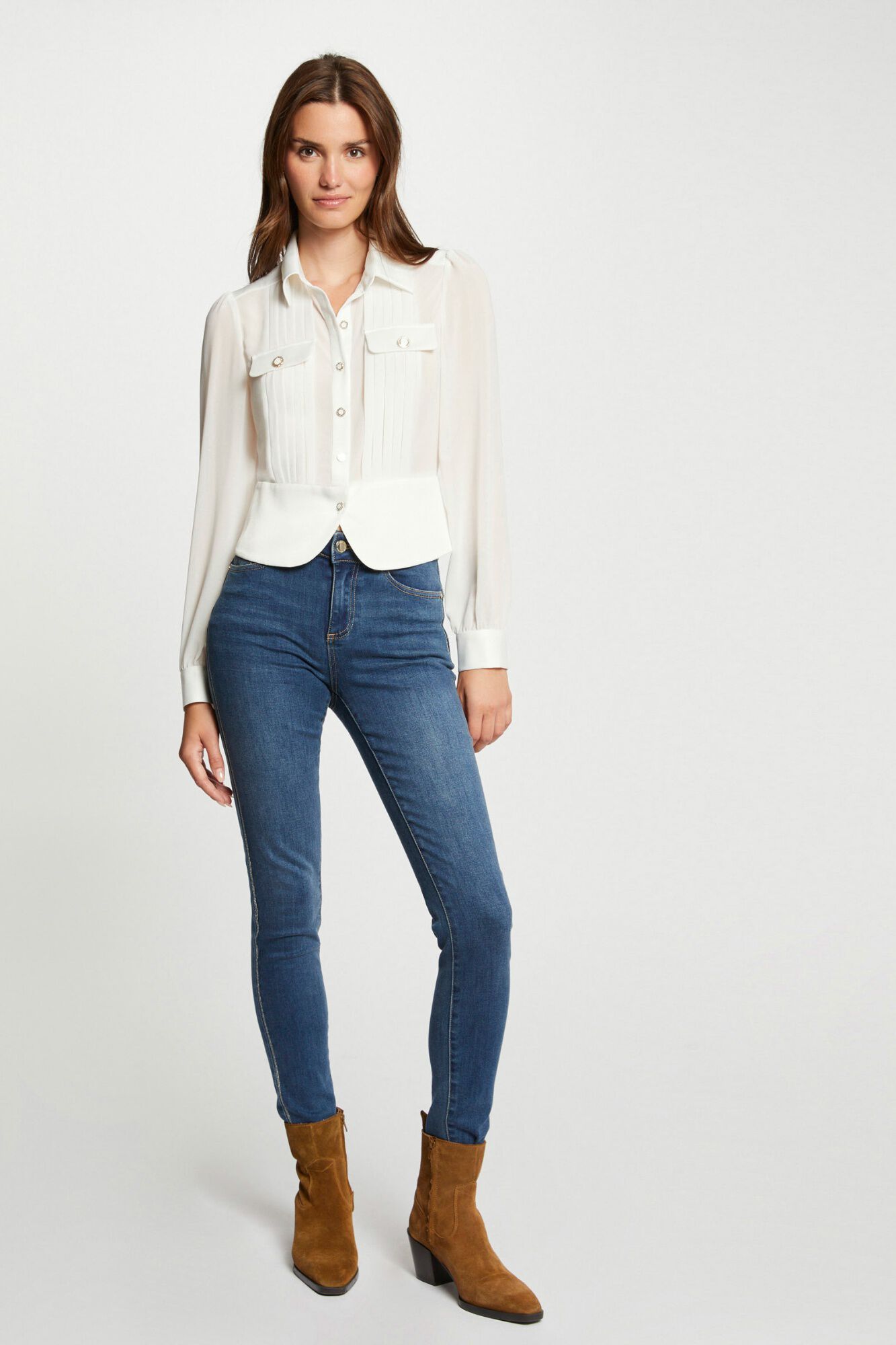 Morgan Camisa manga larga pliegues