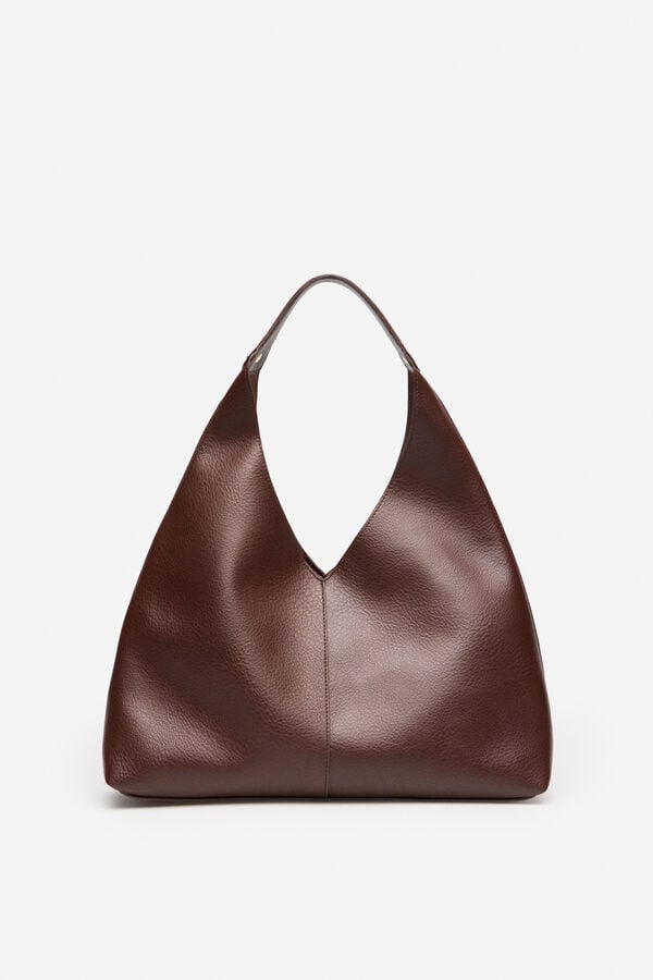 Cortefiel Slouch bag Dark brown