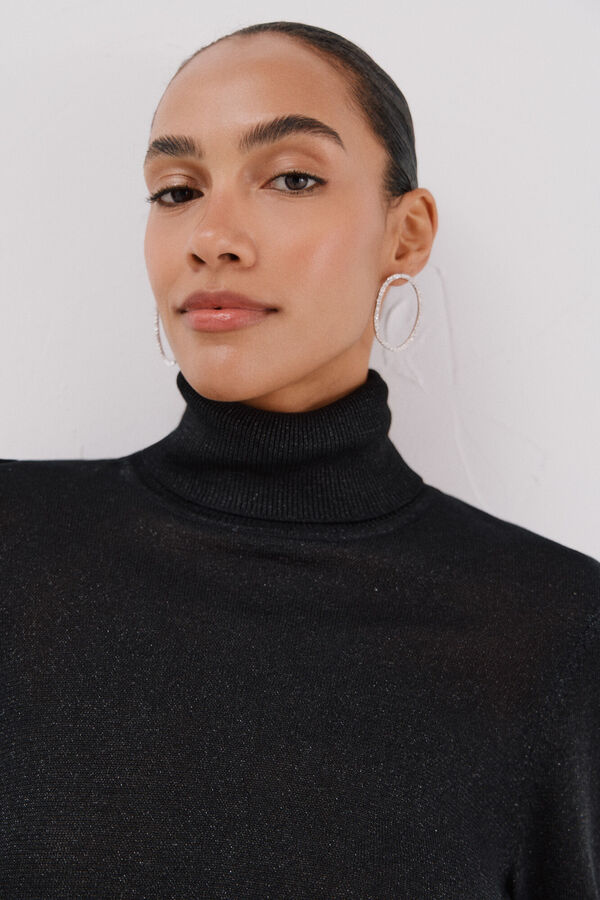 Cortefiel Suéter fino de lurex Preto