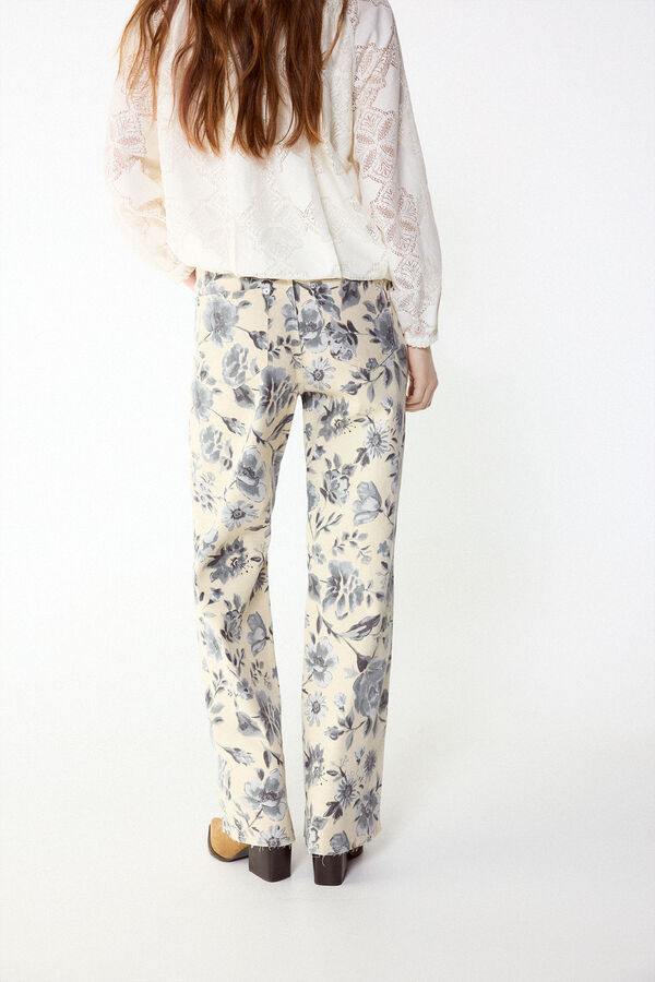 Slowlove Jeans recto flores Multicolorido