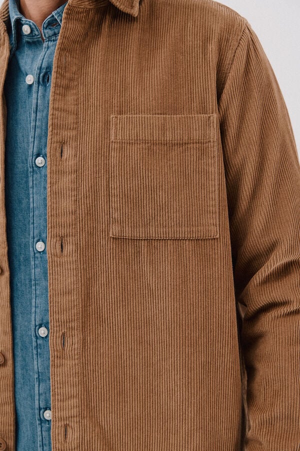 Cortefiel Sobrecamisa pana Marrón