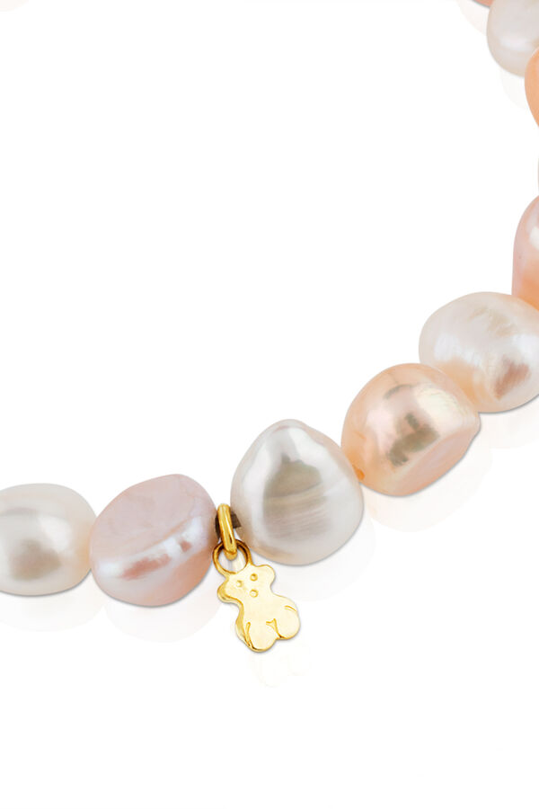Cortefiel Pulsera de oro y perlas cultivadas barrocas Pearls Amarillo