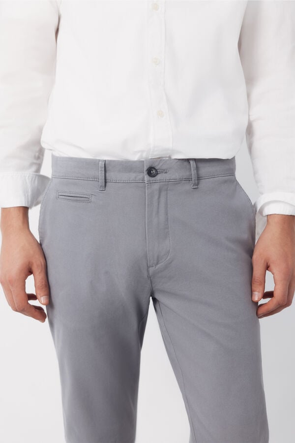 Cortefiel Cal&ccedil;as chino slim fit Cinzento