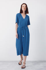 Cortefiel Structured belt dress Blue