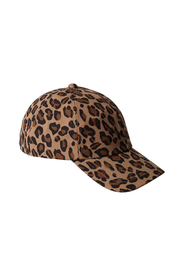 Cortefiel Leopard print cap Brown