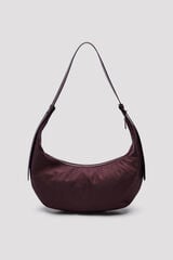 Cortefiel Nylon hobo crossbody bag Maroon