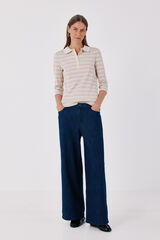 Cortefiel Long palazzo jeans Blue