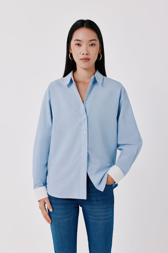 Camisa Oxford puño contraste